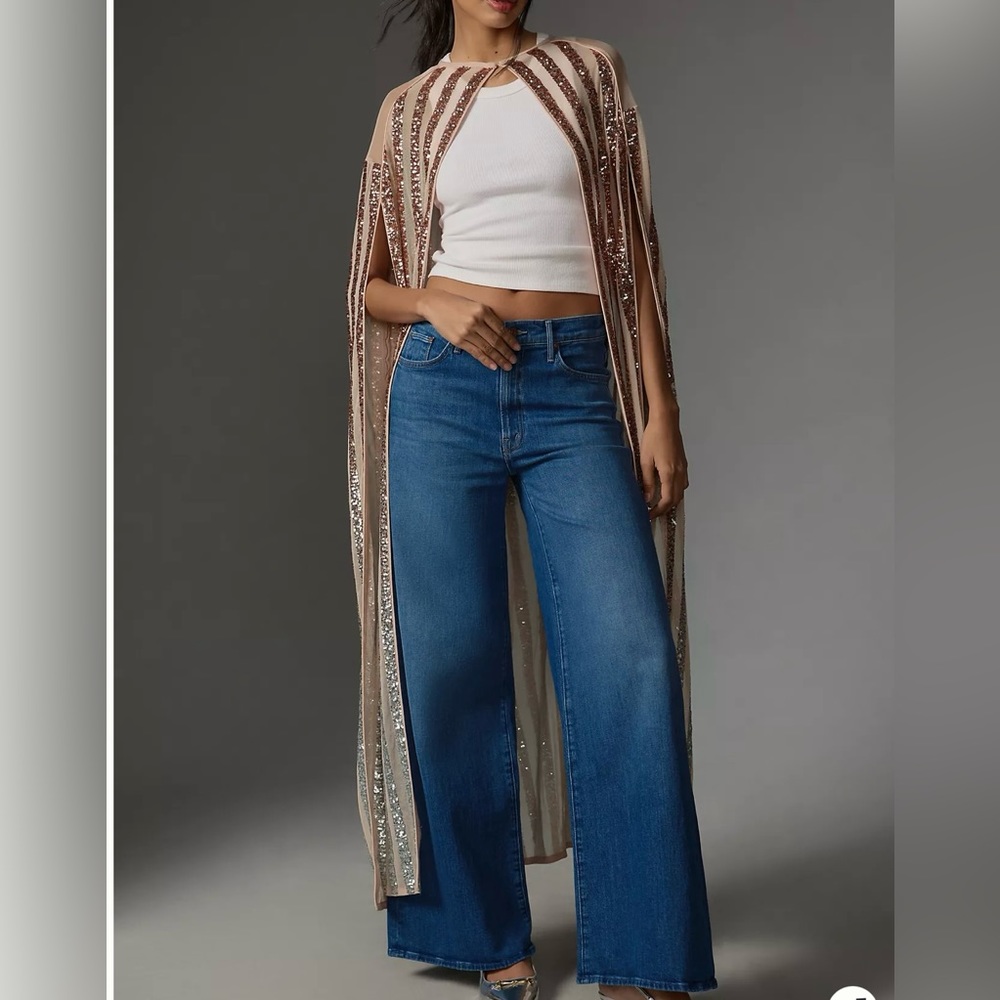 By Anthropologie Ombre Sequin Duster Cape